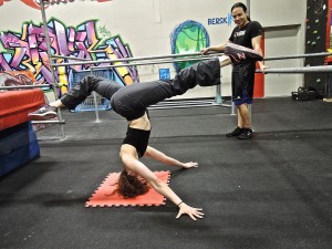 Beth wide base headstand with split